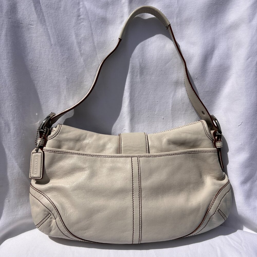 Vintage Coach Soho Ivory Off White Large Shoulder Bag Style 9248 - Picture 15 of 16